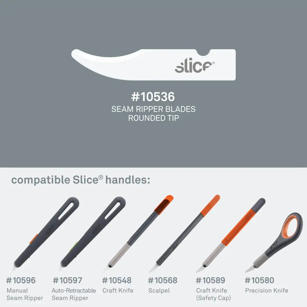 Slice rounded tip seam ripper blades application