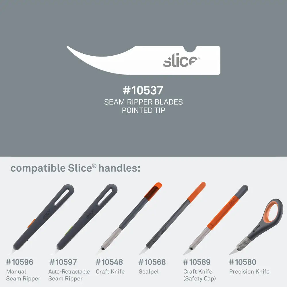 Slice pointed tip seam ripper blades applications