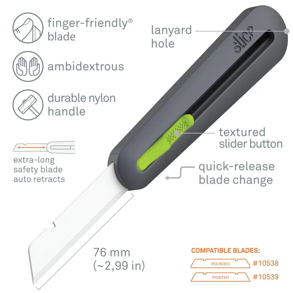 Slice auto-retractable industrial knife