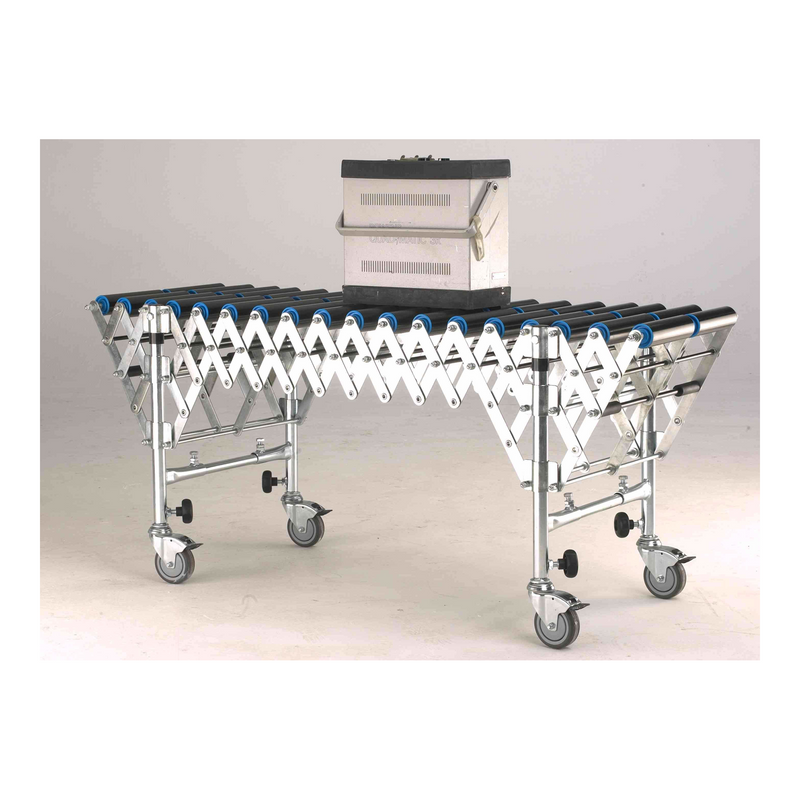 Standard Duty Flexible PVC Roller Expandable Conveyor 400mm x 3.5m Ext. Flexible Conveyor Owens Conveyors   