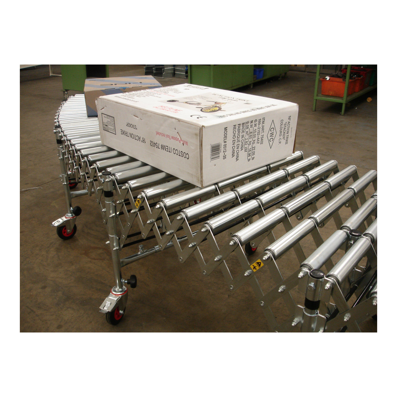 Heavy Duty Flexible PVC Roller Expandable Conveyor 400mm x 4.5m Ext. Flexible Conveyor Owens Conveyors   