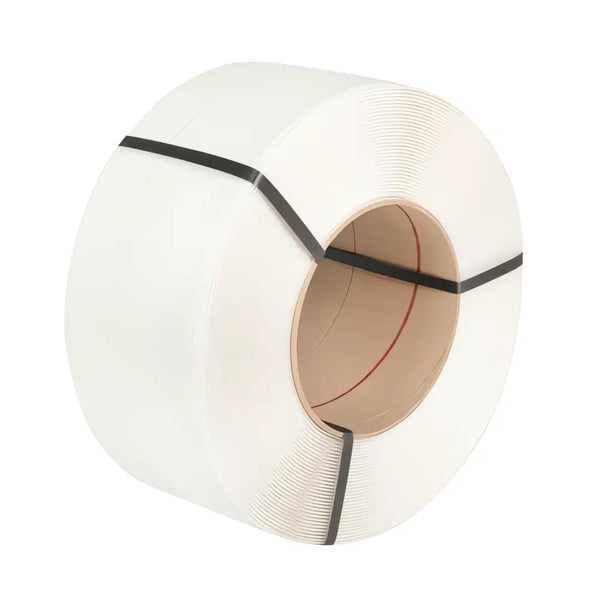 5mm x 6,500m white machine strapping. 60kg break strain. 2 roll pack