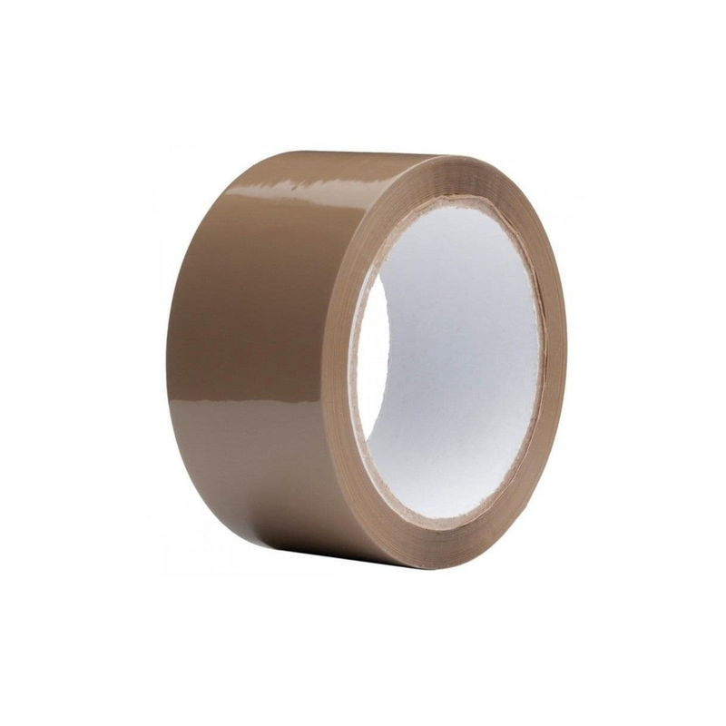 Low Noise Acrylic Clear And Brown 48mm x 66m Packaging Tape x 36 Packaging Tape Manu Tape Buff  