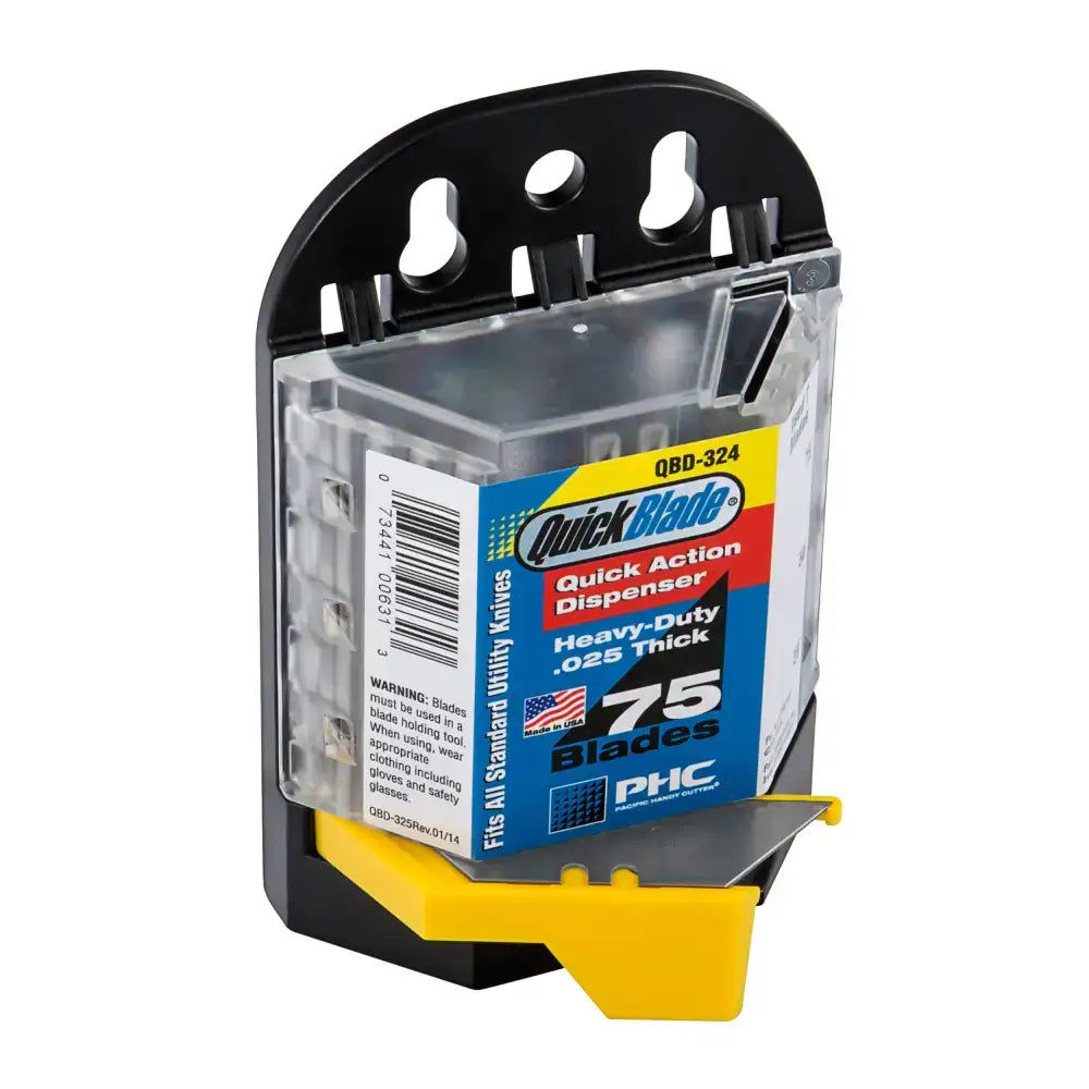 Standard utility blade dispenser blade dispensing