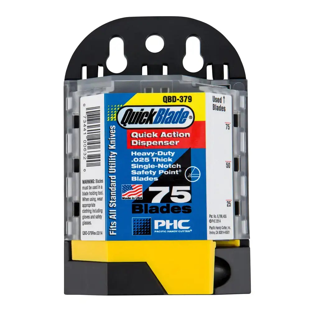 Safety point standard utility blade dispenser front view