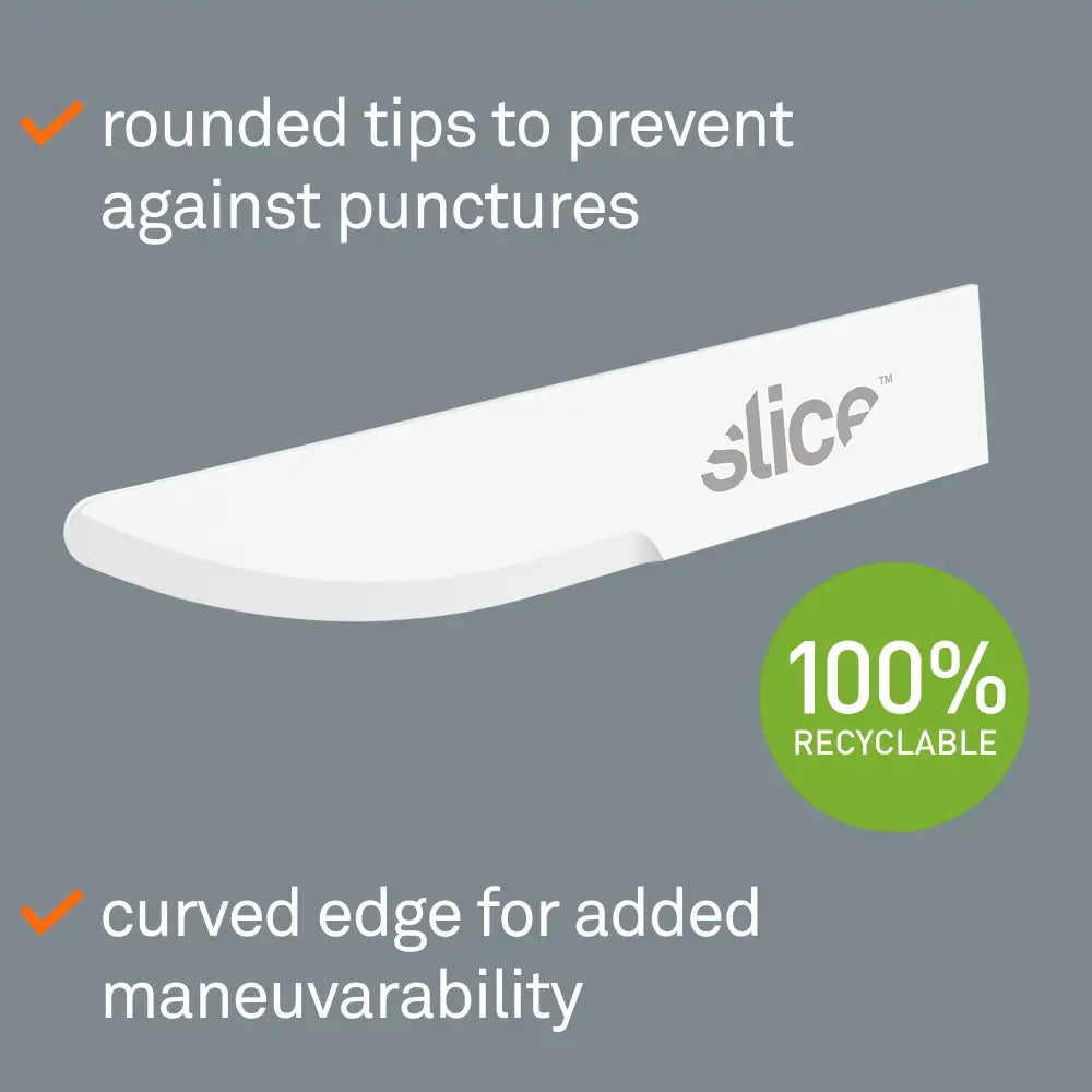 Slice ceramic curved edge rounded tip knife blades