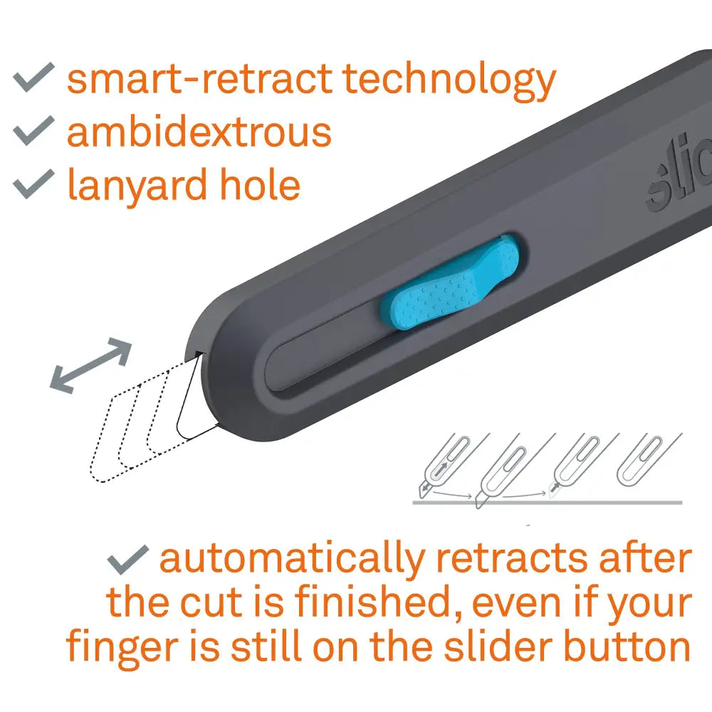 Slice smart-retracting utility knife blade movement picture