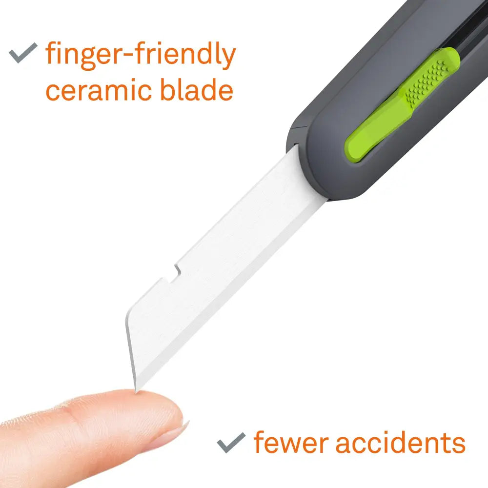Slice auto-retractable industrial knife with finger