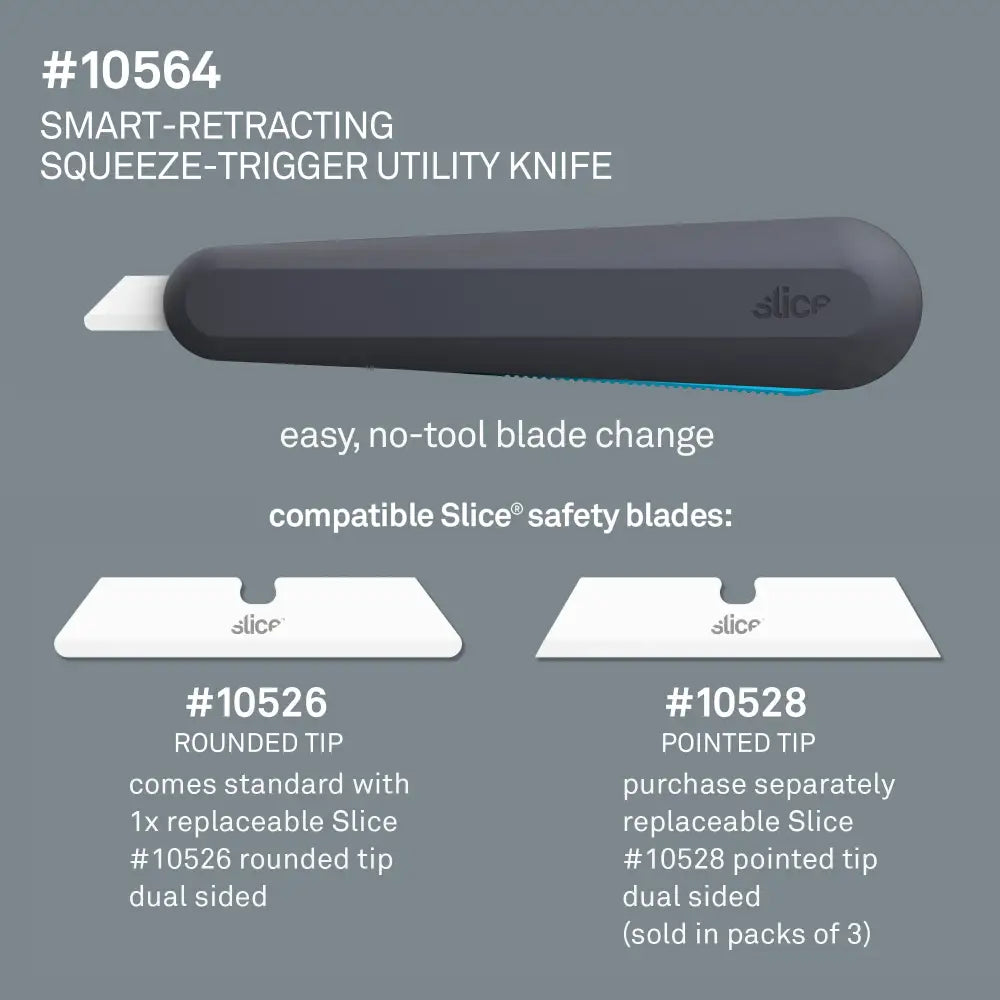Slice smart-retracting squeeze-trigger utility knife