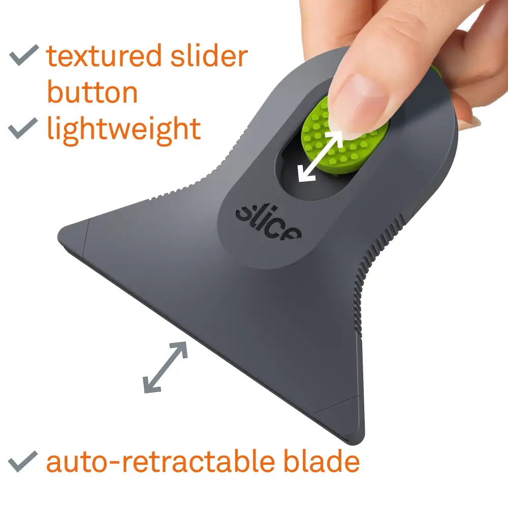 Slice auto-retractable small scraper button operation