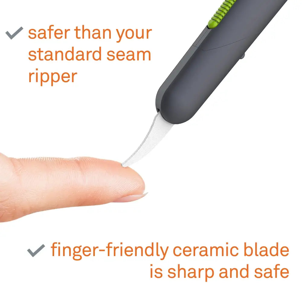 Slice auto-retractable seam ripper finger