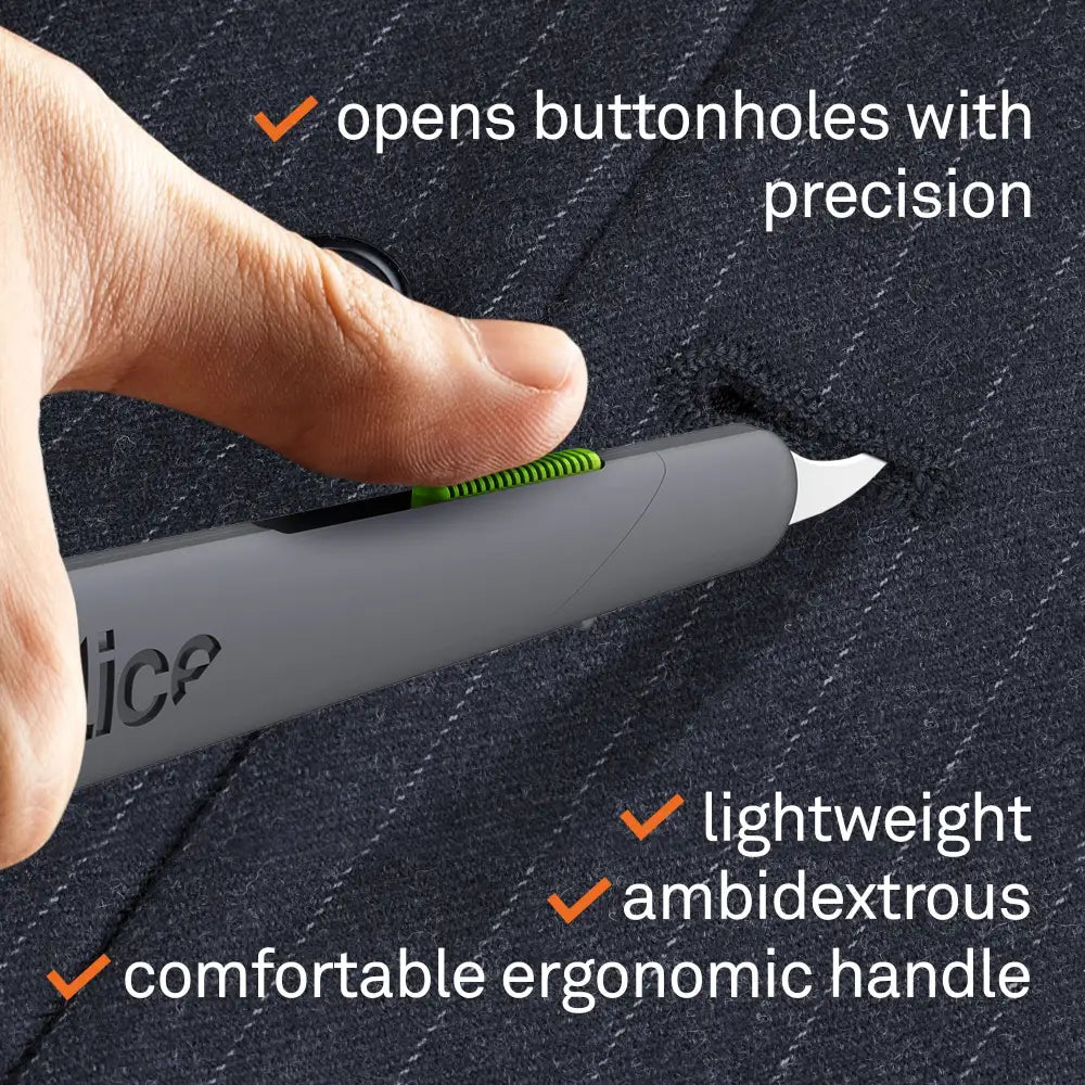 Slice auto-retractable seam ripper in action