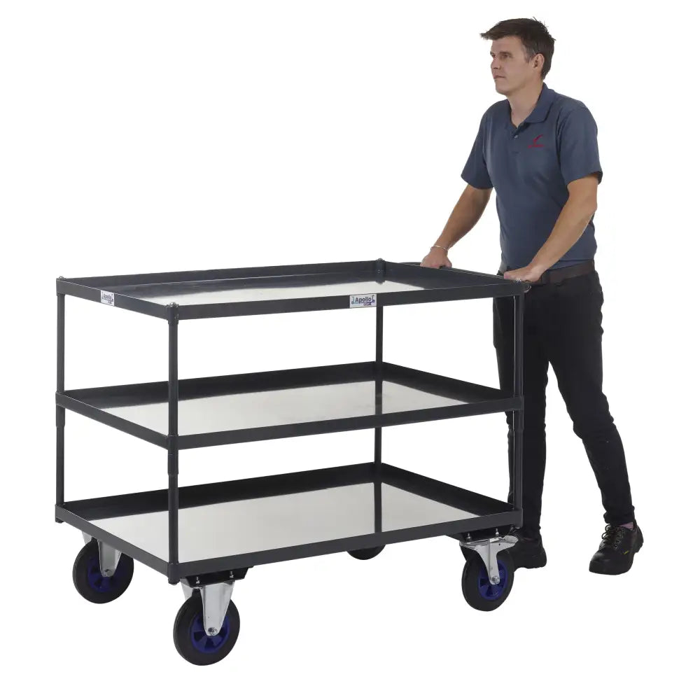 Apollo uk table top shelf trucks - steel shelves