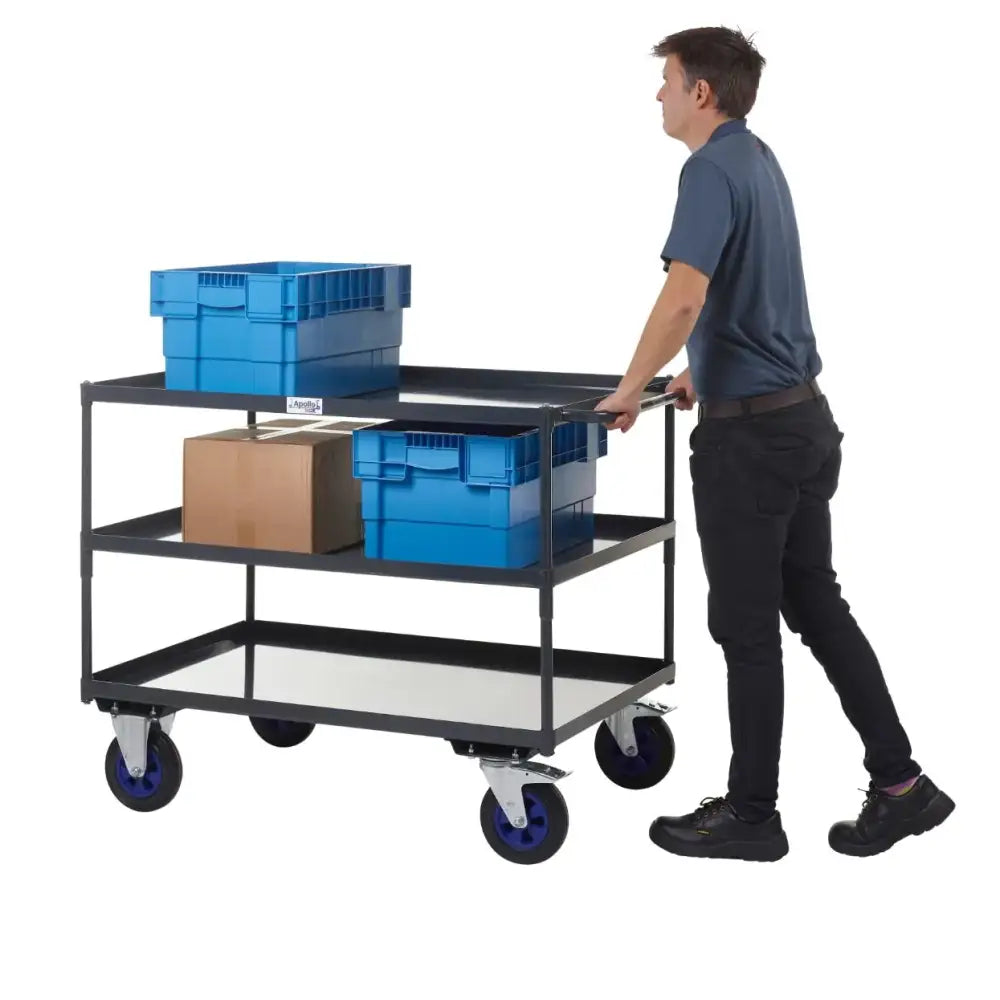 Apollo uk table top shelf trucks - steel shelves