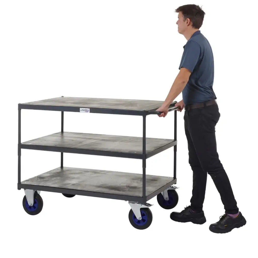 Apollo uk table top shelf trucks - timber shelves