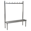 Aqua duo benches - stainless steel slats & hooks