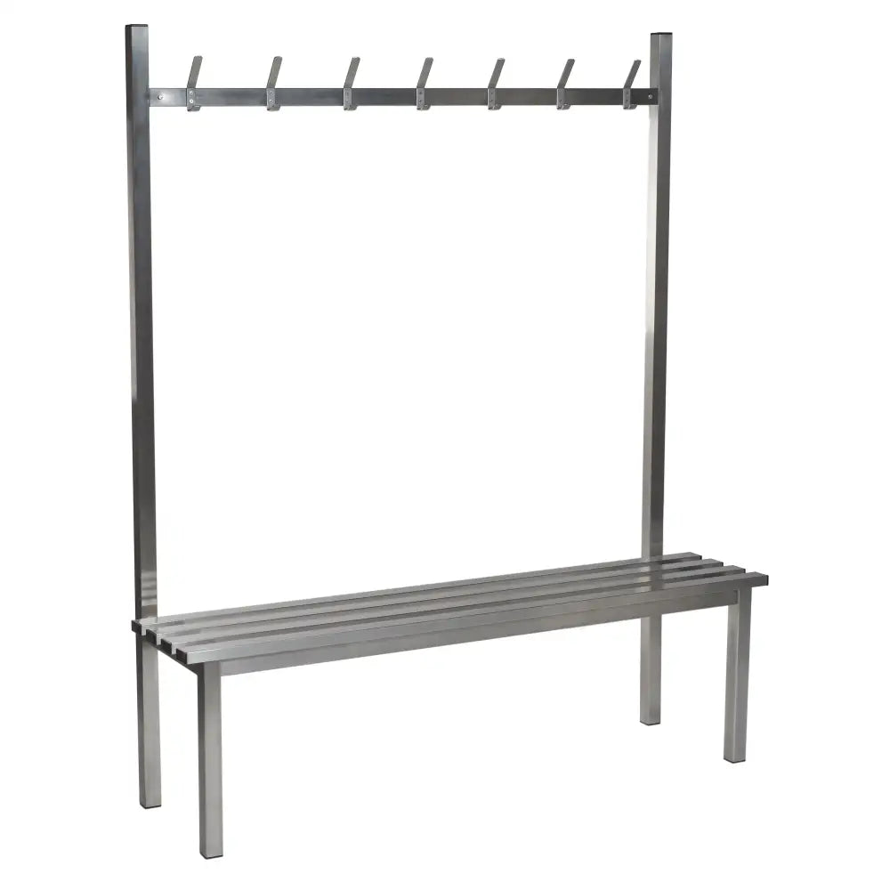 Aqua solo benches - stainless steel slats & hooks