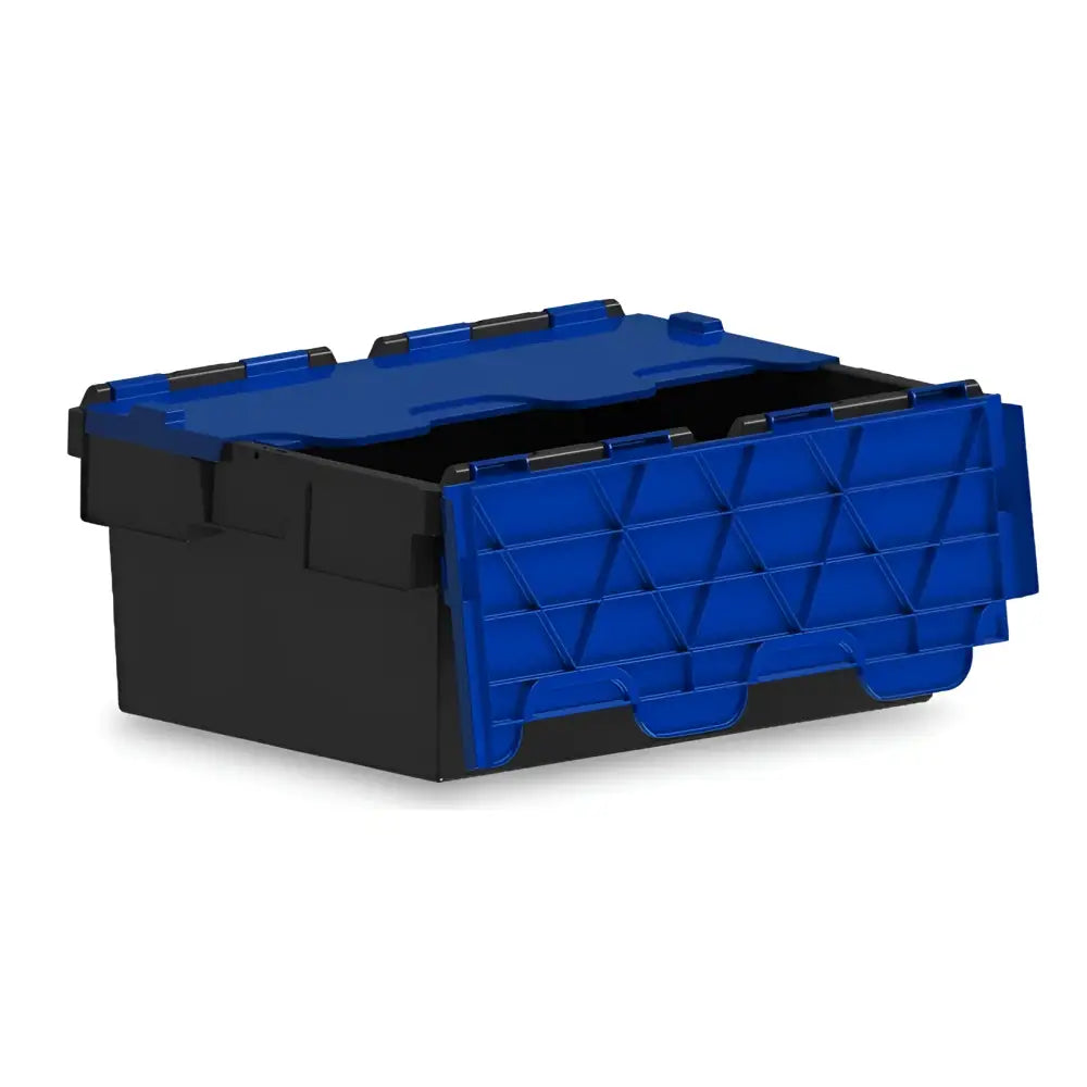 Attached lid containers with coloured lids