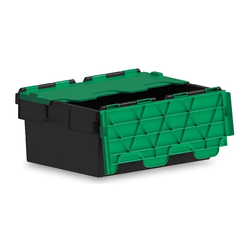 Attached lid containers with coloured lids