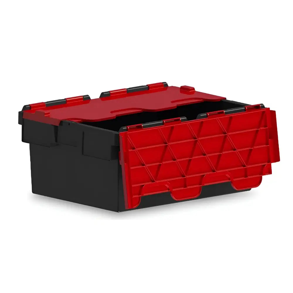 Attached lid containers with coloured lids