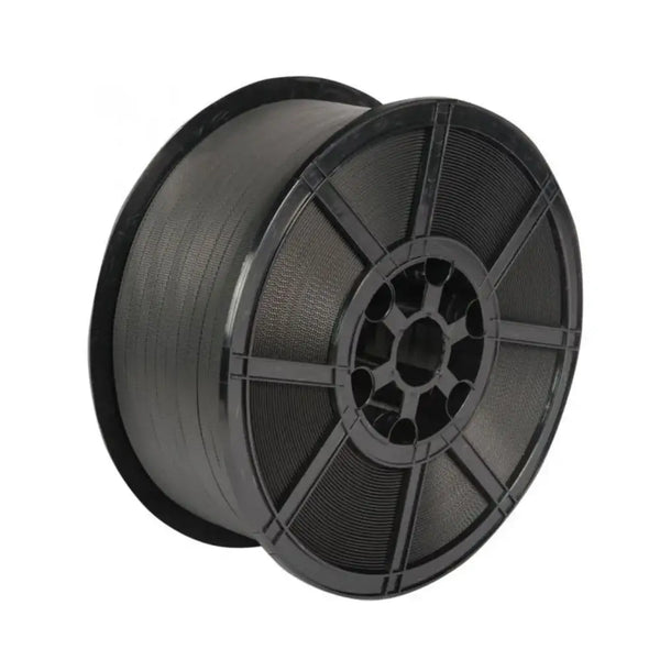 Black polypropylene strapping 12mm x 1200m. 275kg breaking strain