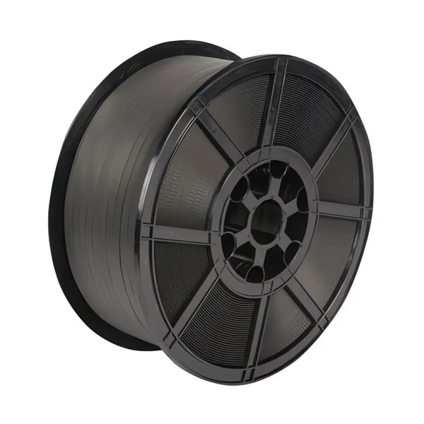 Black polypropylene strapping 15mm x 1000m. 300kg breaking strain
