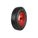 Black wire rubber tyred wheels with coloured metal centres