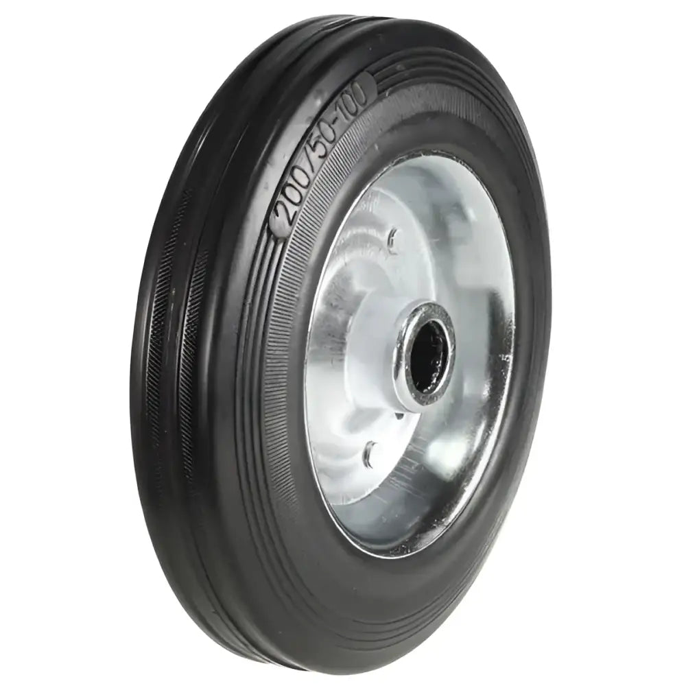 Black wire rubber tyred wheels with metal centres
