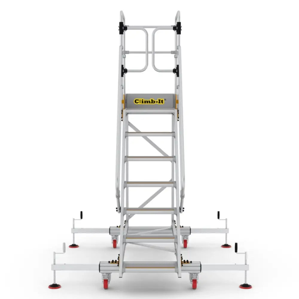 Climb-it extra large platform safety steps with adjustable stabilisers