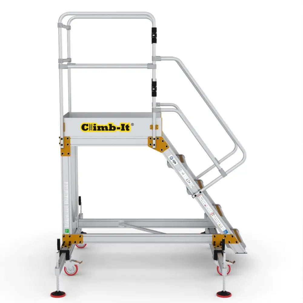 Climb-it extra large platform safety steps with adjustable stabilisers