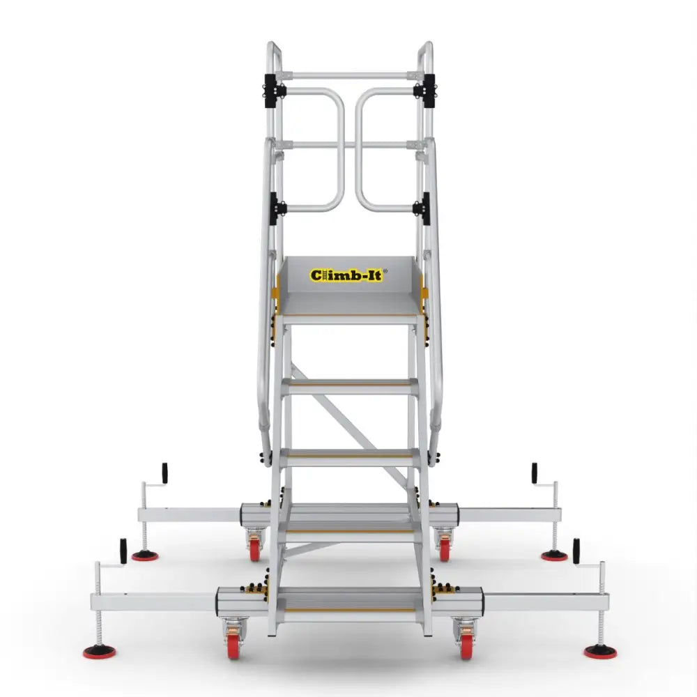 Climb-it extra large platform safety steps with adjustable stabilisers