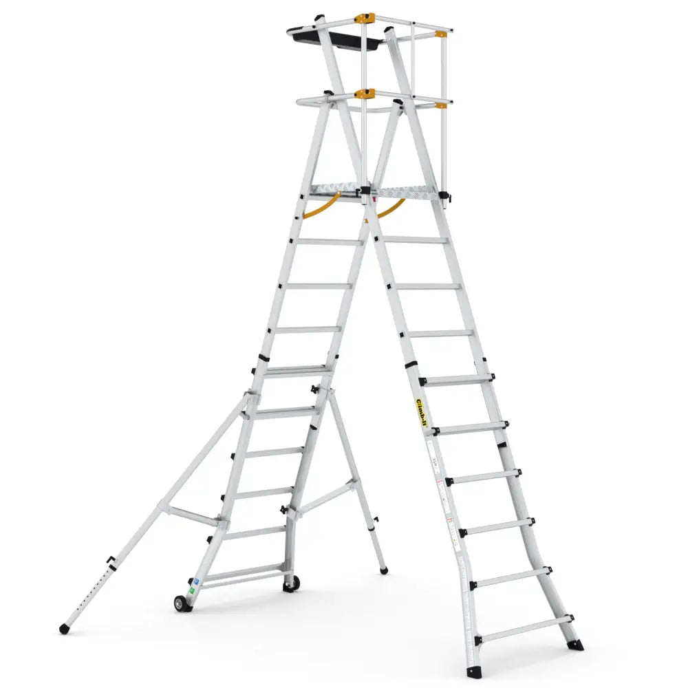 Climb-it folding telescopic large platform steps