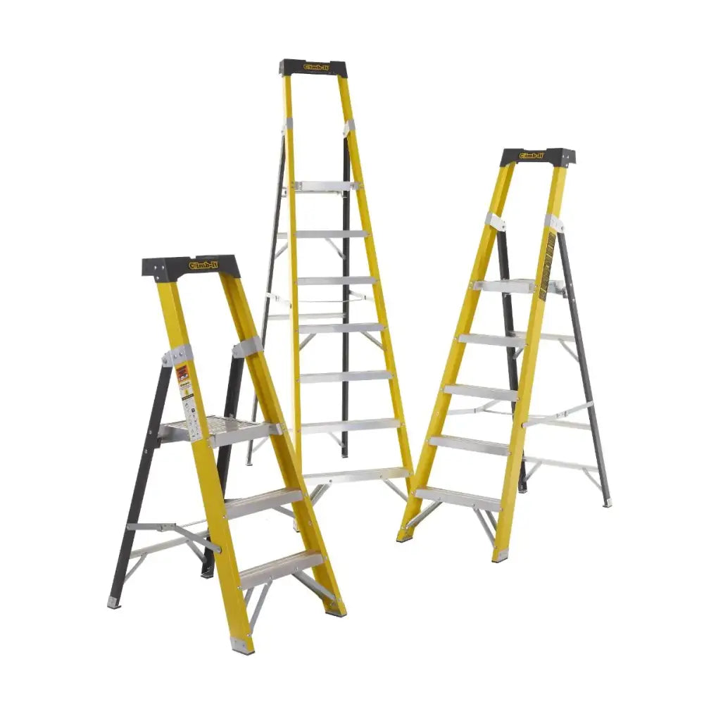 Climb-it glass fibre platform stepladders
