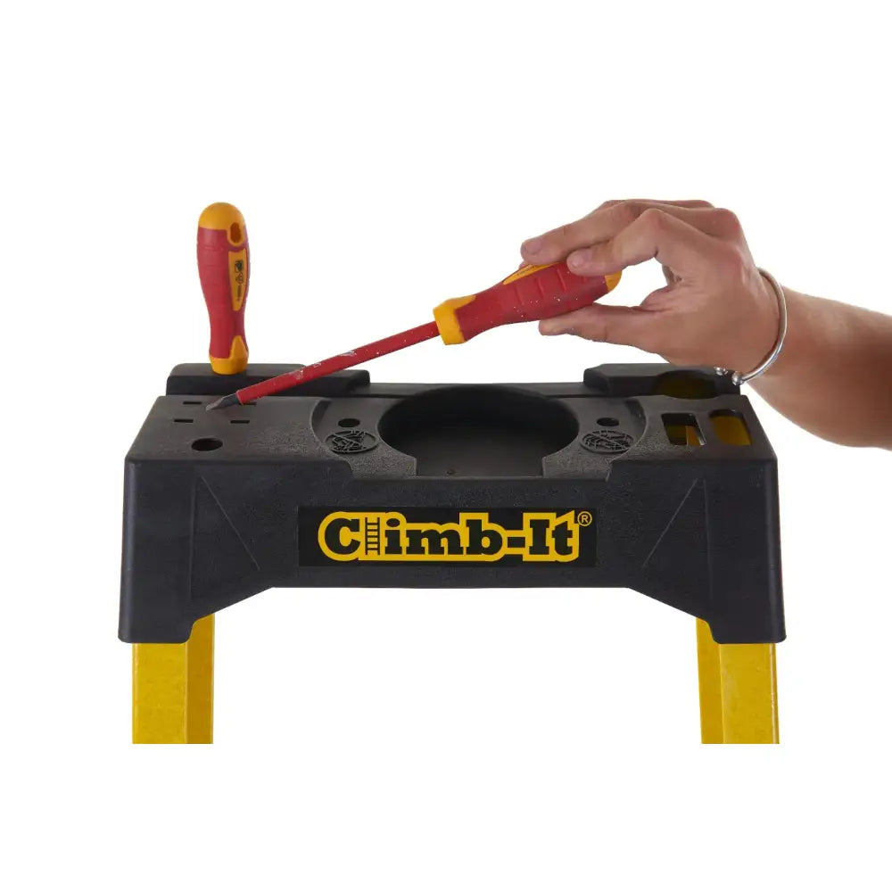 Climb-it glass fibre platform stepladders