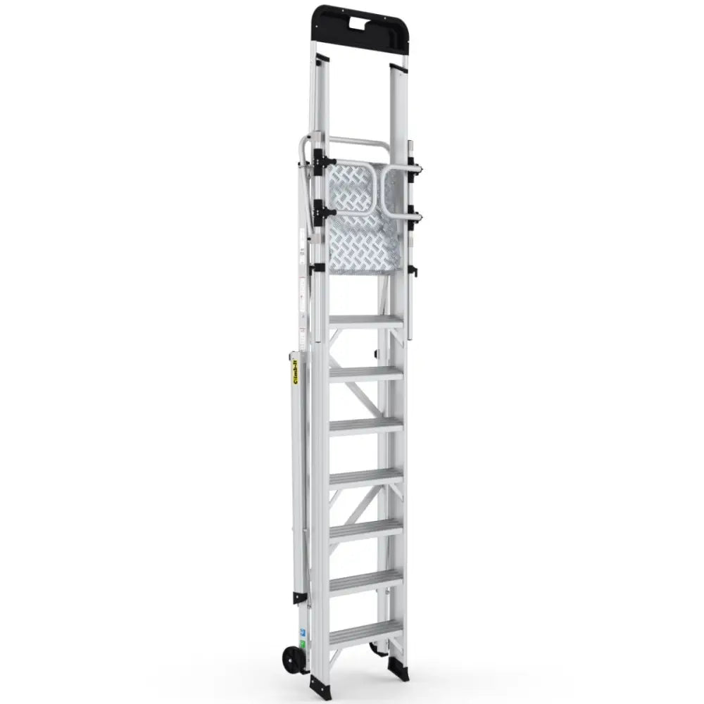 Climb-it large platform folding steps with safety gates