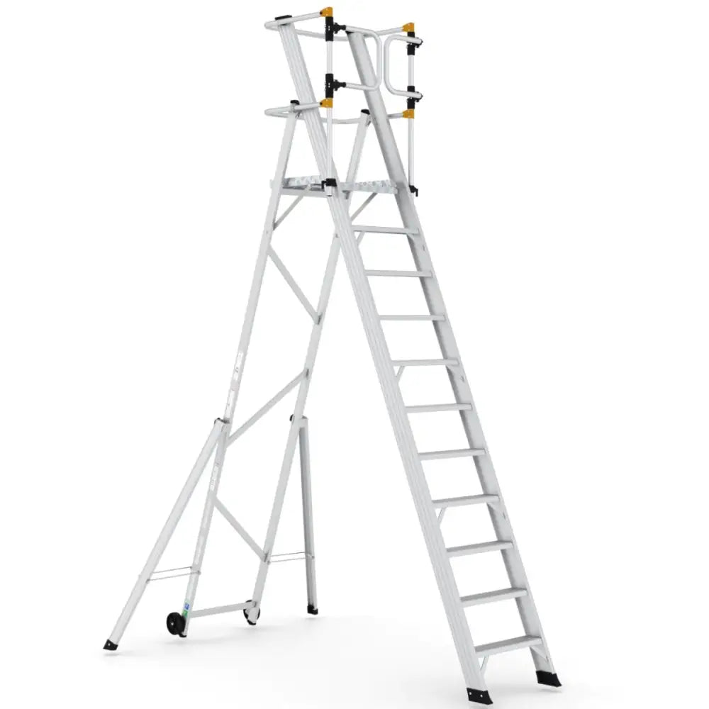 Climb-it large platform folding steps with safety gates