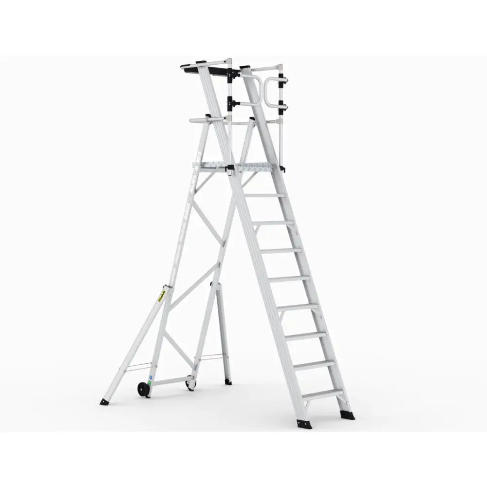 Climb-it large platform folding steps with safety gates