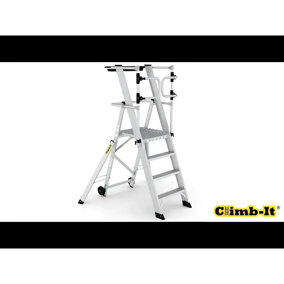 Climb-it large platform folding steps with safety gates
