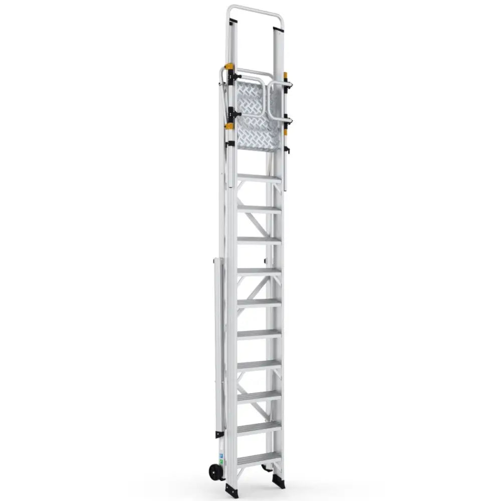 Climb-it large platform folding steps with safety gates