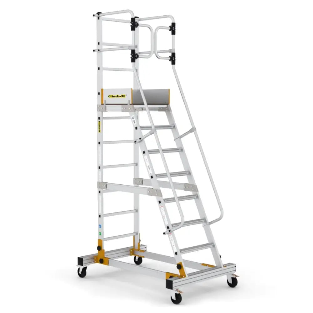 Climb-it mobile steps with safety gate
