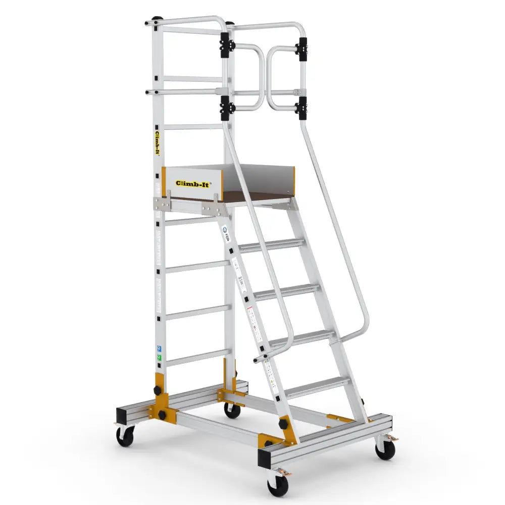 Climb-it mobile steps with safety gate