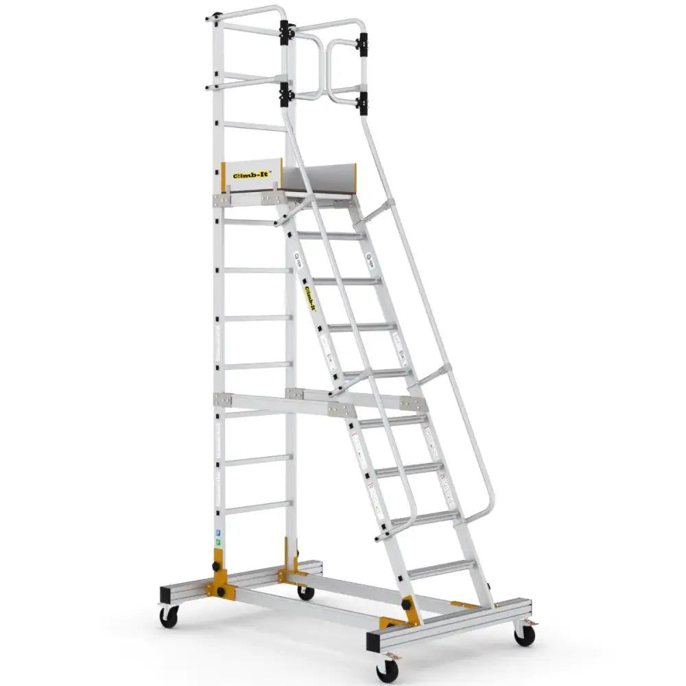 Climb-it mobile steps with safety gate