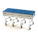Heavy duty flexible skate wheel expanding conveyor 400mm x 3.5m ext.