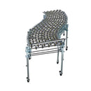 Heavy duty flexible skate wheel expanding conveyor 400mm x 3.5m ext.