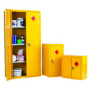 Heavy duty hazardous materials storage cabinets