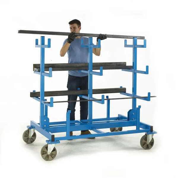 Heavy duty mobile bar storage rack