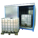 Ibc storage unit with deep sump base