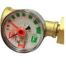 In line pressure gauge for gas bottles