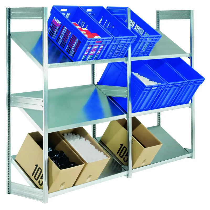 Inclined shelving