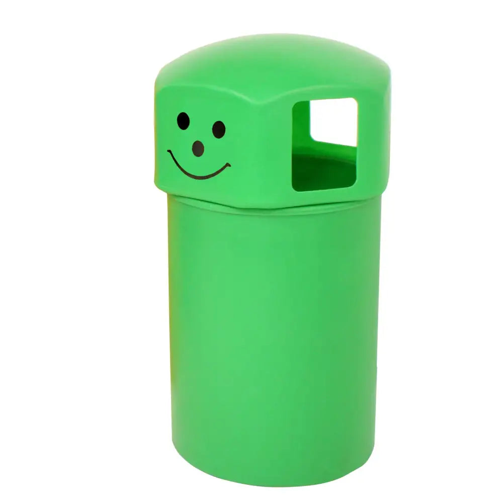 Litter bins with smiley face logo